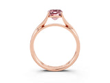 Rose gold Emerald Cut Morganite Solitaire Twist Band Prong Setting Ring_47