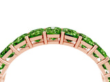 Rose gold Emerald Cut Peridot Eternity Band with Shared Prong Setting_10