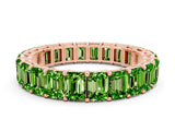 Rose gold Emerald Cut Peridot Eternity Band with Shared Prong Setting_6