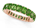 Rose gold Emerald Cut Peridot Eternity Band with Shared Prong Setting_7