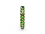 Rose gold Emerald Cut Peridot Eternity Band with Shared Prong Setting_8