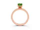 Rose gold Emerald Cut Peridot Milgrain Pavé Engagement Ring with Four-Prong Setting_15