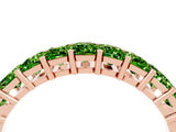 Rose gold Emerald Cut Peridot Prong-Set Eternity Band_10