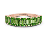 Rose gold Emerald Cut Peridot Prong-Set Eternity Band_6