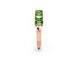 Rose gold Emerald Cut Peridot Prong-Set Eternity Band_8