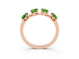 Rose gold Emerald Cut Peridot Prong-Set Half Eternity Band_21