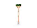 Rose gold Emerald Cut Peridot Solitaire Engagement Ring with Cathedral Setting and Four-Prong Mount_68
