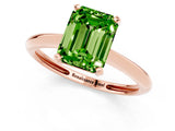 Rose gold Emerald Cut Peridot Solitaire Engagement Ring with Classic Band and Four-Prong Setting_25