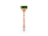 Rose gold Emerald Cut Peridot Solitaire Engagement Ring with Classic Band and Four-Prong Setting_26