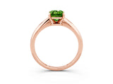Rose gold Emerald Cut Peridot Solitaire Engagement Ring with Classic Band and Four-Prong Setting_27