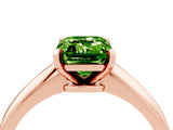 Rose gold Emerald Cut Peridot Solitaire Engagement Ring with Classic Band and Four-Prong Setting_28