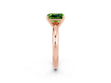 Rose gold Emerald Cut Peridot Solitaire Engagement Ring with Round Band and Four-Prong Setting_2