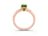 Rose gold Emerald Cut Peridot Solitaire Engagement Ring with Round Band and Four-Prong Setting_3