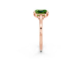 Rose gold Emerald Cut Peridot Solitaire Ring with Flower Prong Setting and Classic Band_38