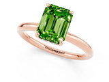 Rose gold Emerald Cut Peridot Solitaire Ring with Thin Band and Four-Prong Setting_13