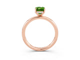 Rose gold Emerald Cut Peridot Solitaire Ring with Thin Band and Four-Prong Setting_15
