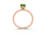 Rose gold Emerald Cut Peridot Solitaire Ring with Thin Band and Prong Setting_27