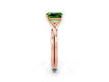 Rose gold Emerald Cut Peridot Solitaire Twist Band Prong Setting Ring_38