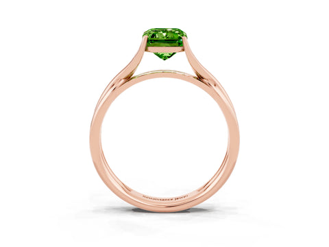 Rose gold Emerald Cut Peridot Solitaire Twist Band Prong Setting Ring_39