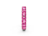 Rose gold Emerald Cut Pink Sapphire Eternity Band with Shared Prong Setting_20