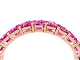Rose gold Emerald Cut Pink Sapphire Eternity Band with Shared Prong Setting_22