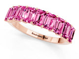 Rose gold Emerald Cut Pink Sapphire Prong-Set Eternity Band_19