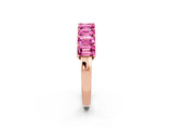 Rose gold Emerald Cut Pink Sapphire Prong-Set Eternity Band_20