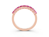 Rose gold Emerald Cut Pink Sapphire Prong-Set Eternity Band_21