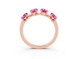 Rose gold Emerald Cut Pink Sapphire Prong-Set Half Eternity Band_33