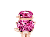 Rose gold Emerald Cut Pink Sapphire Prong-Set Half Eternity Band_35