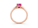 Rose gold Emerald Cut Pink Sapphire Solitaire Engagement Ring with Classic Band and Four-Prong Setting_27