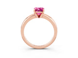 Rose gold Emerald Cut Pink Sapphire Solitaire Engagement Ring with Round Band and Four-Prong Setting_27