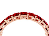 Rose gold Emerald Cut Ruby Eternity Band with Shared Prong Setting_10