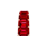 Rose gold Emerald Cut Ruby Eternity Band with Shared Prong Setting_11