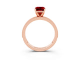 Rose gold Emerald Cut Ruby Milgrain Pavé Engagement Ring with Four-Prong Setting_15