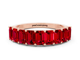 Rose gold Emerald Cut Ruby Prong-Set Eternity Band_6