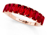 Rose gold Emerald Cut Ruby Prong-Set Eternity Band_7