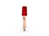 Rose gold Emerald Cut Ruby Prong-Set Eternity Band_8