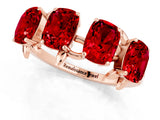 Rose gold Emerald Cut Ruby Prong-Set Half Eternity Band_19