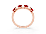 Rose gold Emerald Cut Ruby Prong-Set Half Eternity Band_21