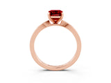Rose gold Emerald Cut Ruby Solitaire Engagement Ring with Classic Band and Four-Prong Setting_27