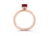 Rose gold Emerald Cut Ruby Solitaire Ring with Thin Band and Four-Prong Setting_15