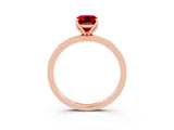 Rose gold Emerald Cut Ruby Solitaire Ring with Thin Band and Prong Setting_27