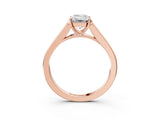 Rose gold Emerald Cut Solitaire Cathedral Diamond Engagement Ring with Channel-Set Band and Four-Prong Setting_6