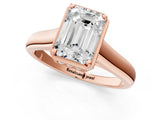 Rose gold Emerald Cut Solitaire Diamond Engagement Ring with Four-Prong Setting and Tapered Band_4