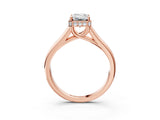 Rose gold Emerald Cut Solitaire Diamond Engagement Ring with Four-Prong Setting and Tapered Band_6