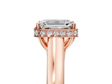 Rose gold Emerald Cut Solitaire Diamond Engagement Ring with Four-Prong Setting and Tapered Band_8