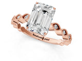 Rose gold Emerald Cut Solitaire Diamond Ring with Infinity Twist Band and Four-Prong Setting_14