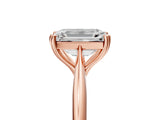 Rose gold Emerald Cut Solitaire Diamond Ring with Six-Prong Setting and Classic Band_17