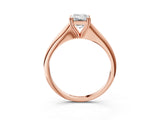 Rose gold Emerald Cut Solitaire Diamond Ring with Six-Prong Setting and Classic Band_6
